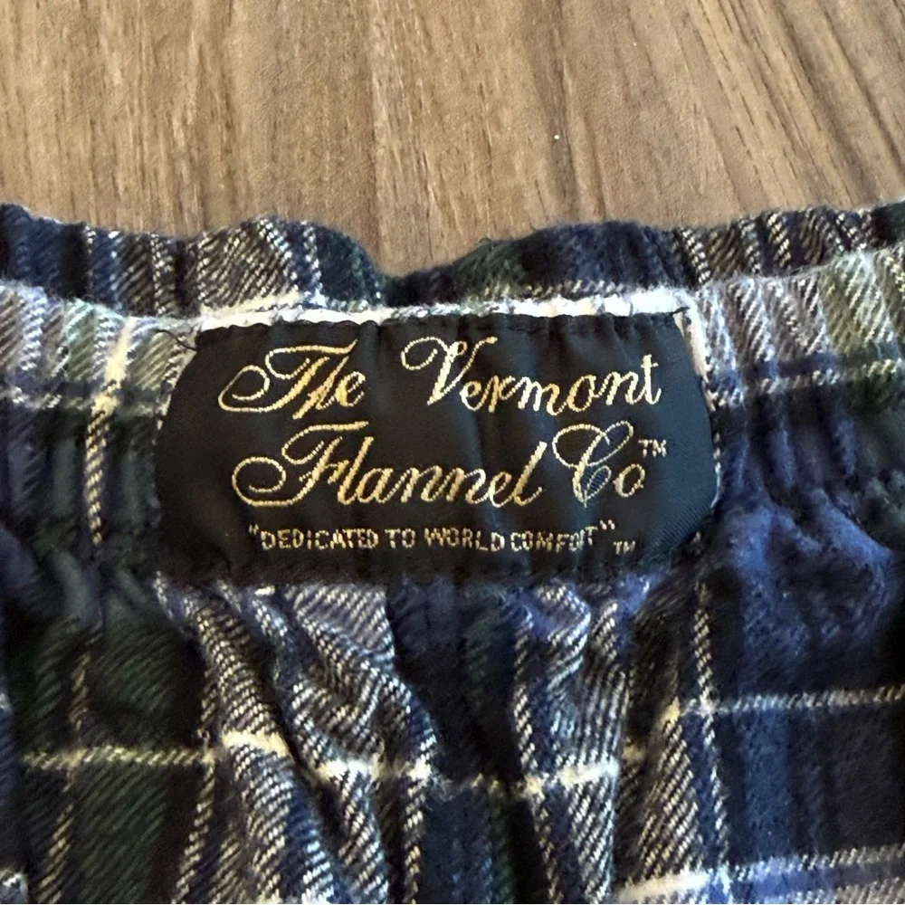 Vermont Flannel Blue Plaid Jogger Pants - Picture 5 of 11